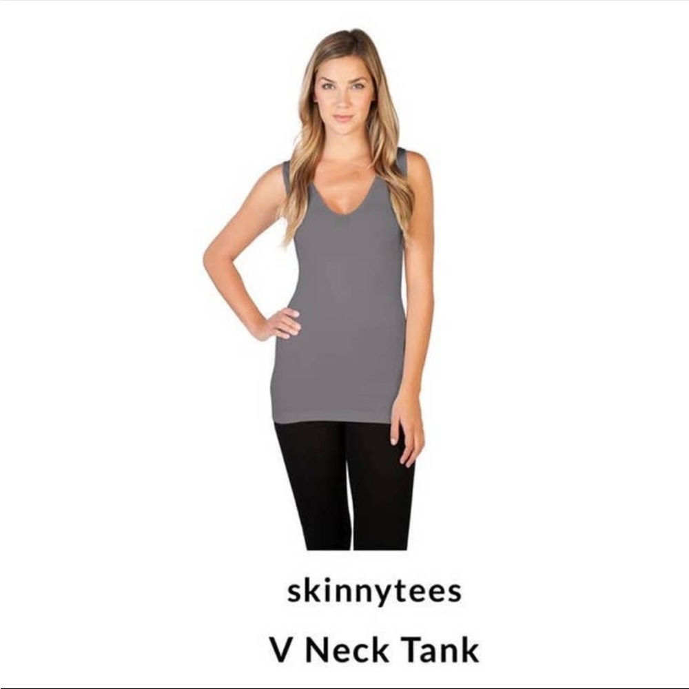 Set of 2 SKINNYTEES Womens Basic V Neck Layering Tank Top
